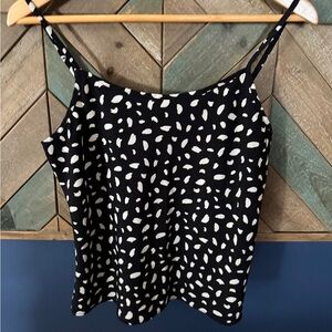 Black & White Printed Spaghetti-Strap Cami